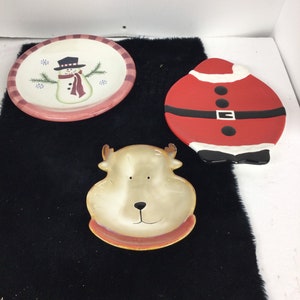 3 Christmas Cookie Plates