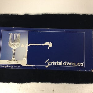 Vintage Cristal D’Arques Long Champ 17.5 cl / 6 oz Wine Glasses 24% De pbo