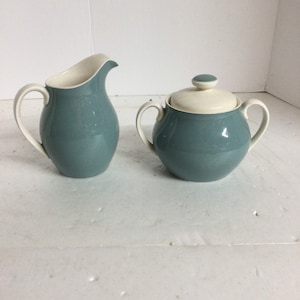 Royal Doulton Made in England Teal Cream & Sugar