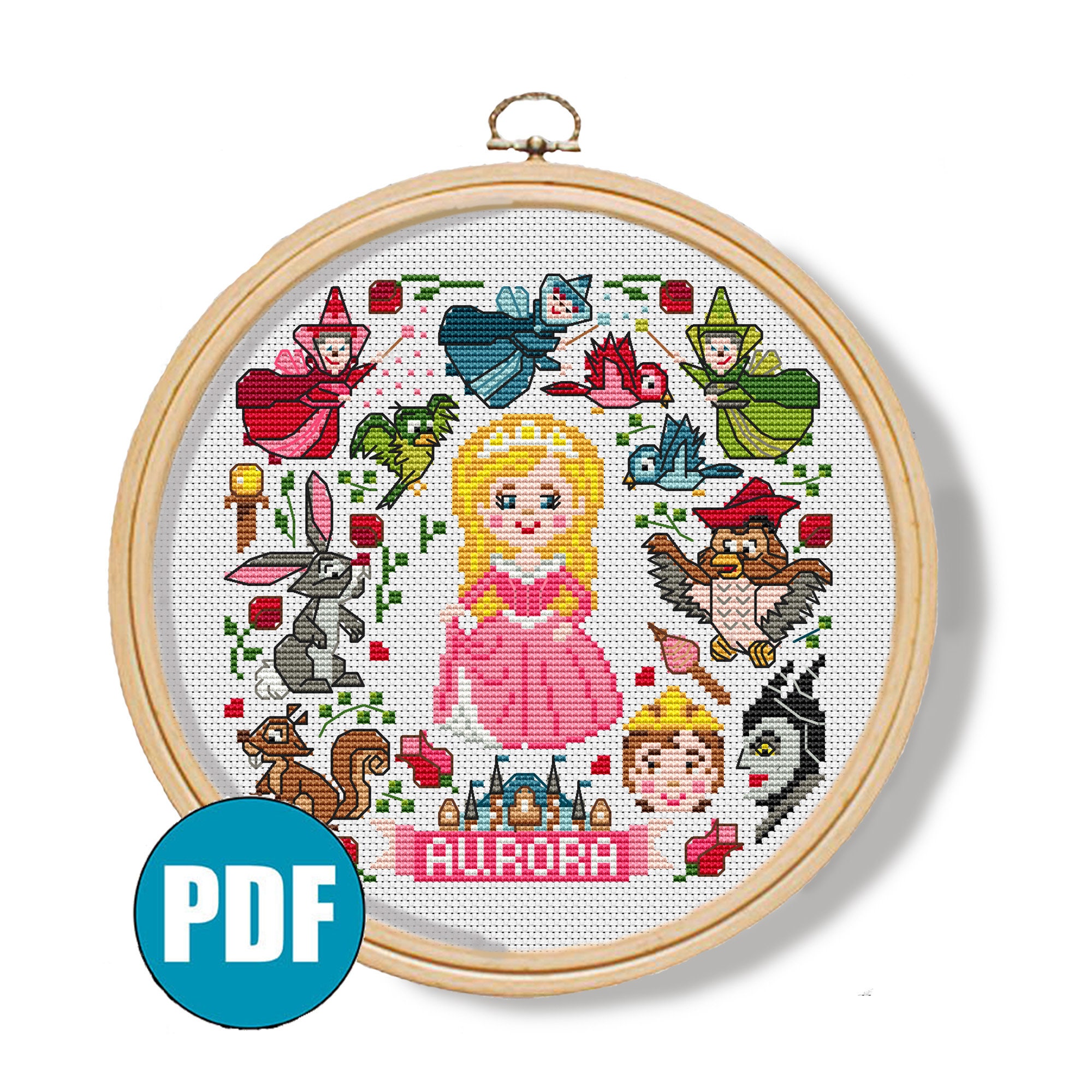 Bookmark Princesses Cross Stitch Pattern, Mini Pixel Princesses, Tale as  Old as Time, Enchanted Rose, Reader Library, Classic Book, 181 