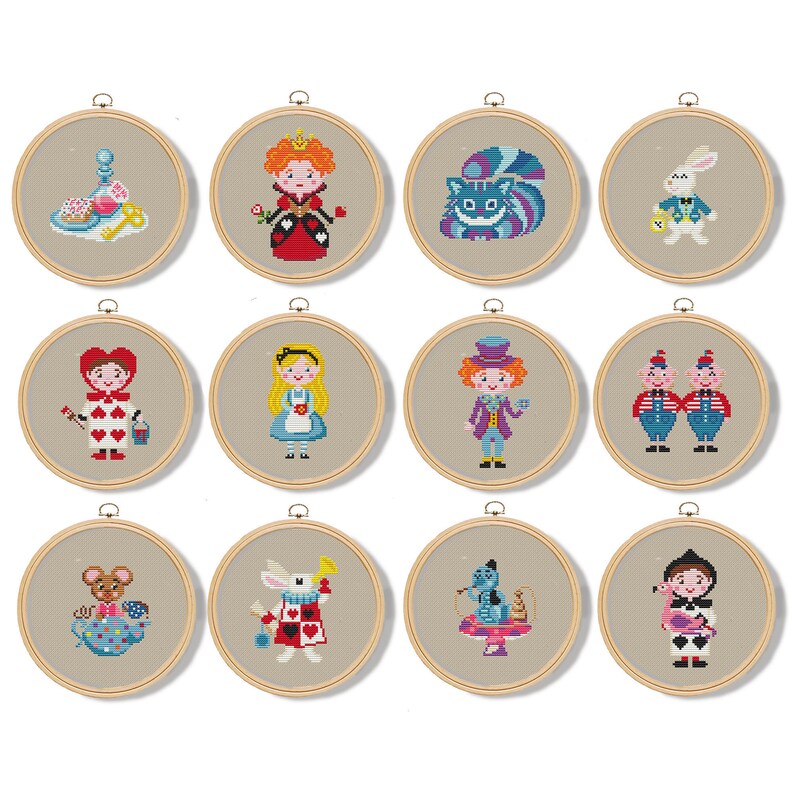 Alice in Wonderland Cross Stitch Pattern Pdf 126 Alice Cross Etsy