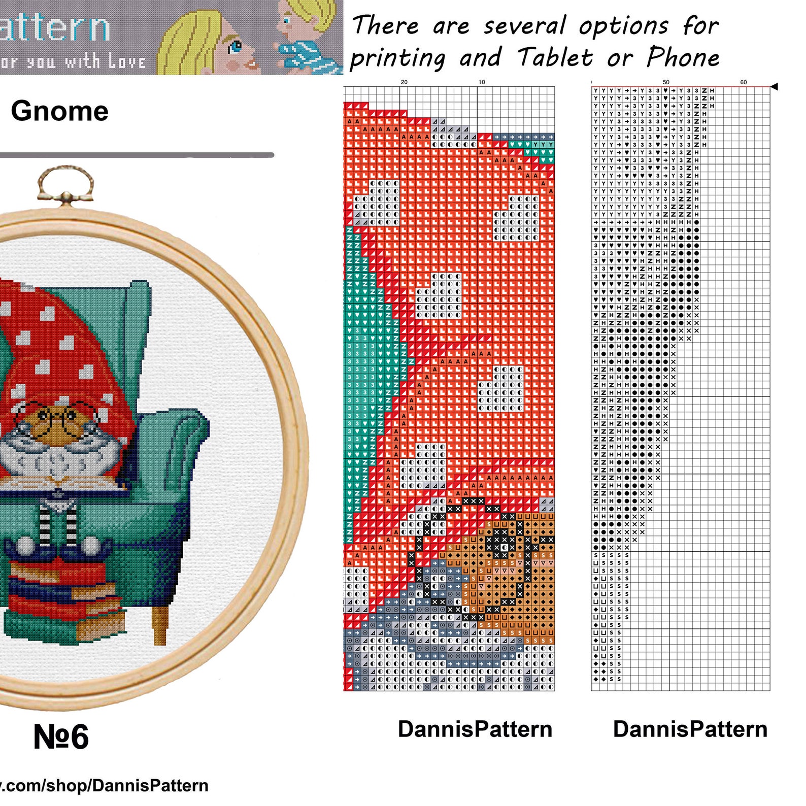 Reading gnome 6 modern cross stitch pattern pdf embroidery  etsy