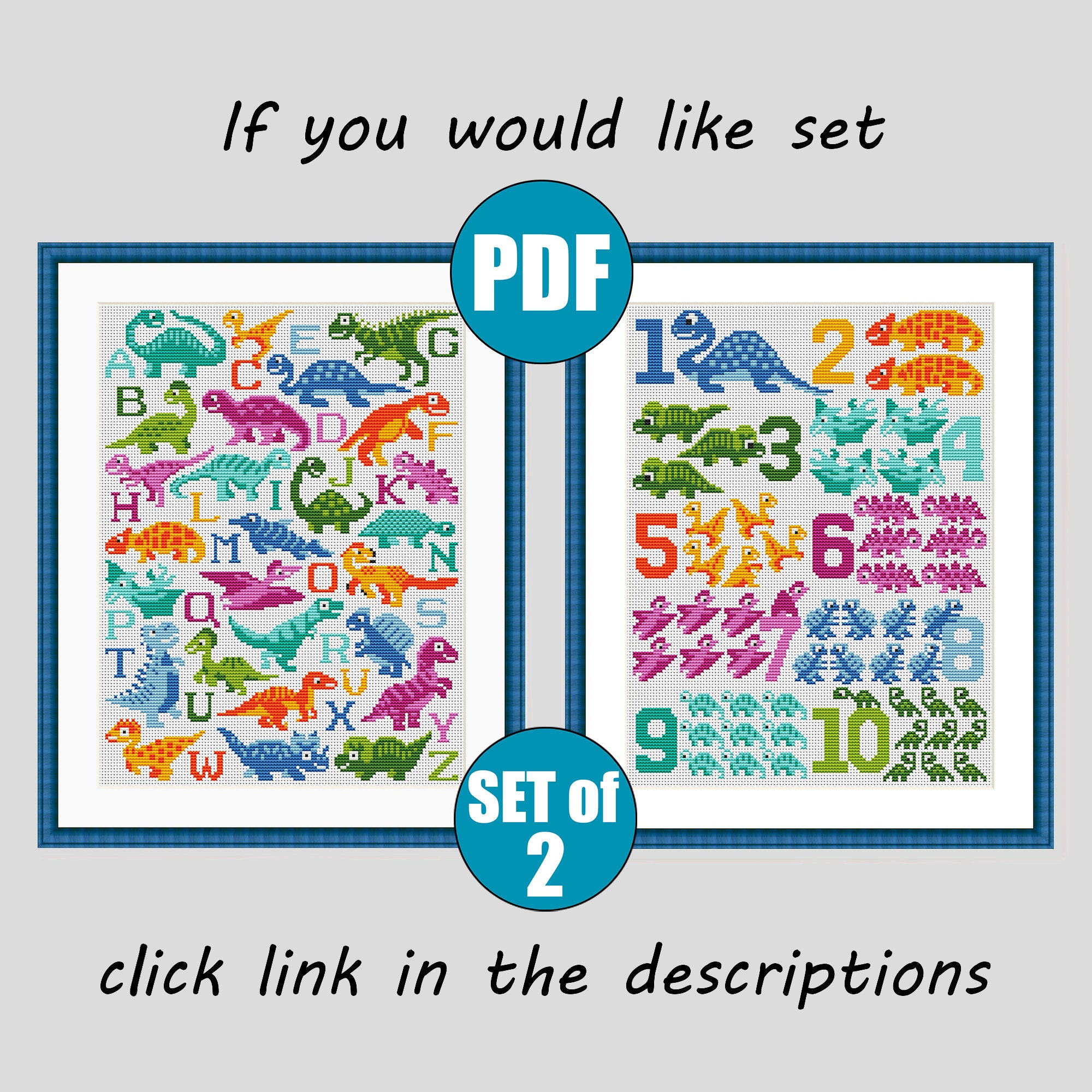 Baby Announcement Dinosaur Cross Stitch Pattern Pdf 45 Etsy Australia