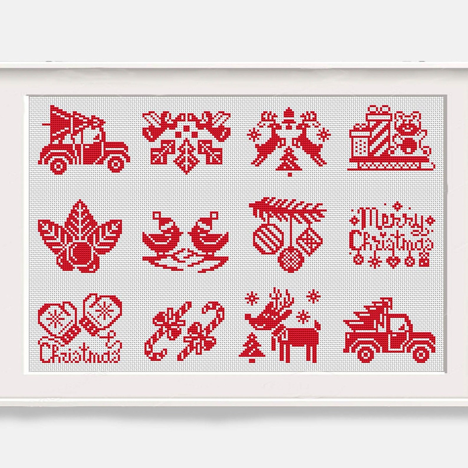 Set of 48 Christmas Ornaments Cross Stitch Patterns Pdf Part - Etsy