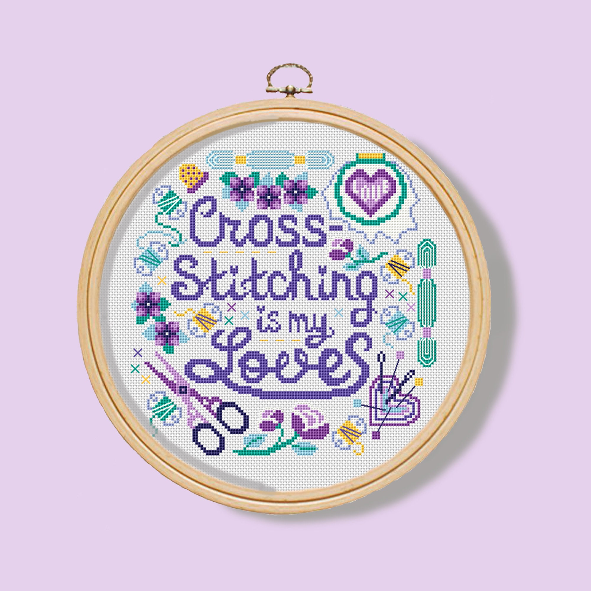 Cross Stitching is My Love Modern Cross Stitch Pattern 85 Pdf Etsy