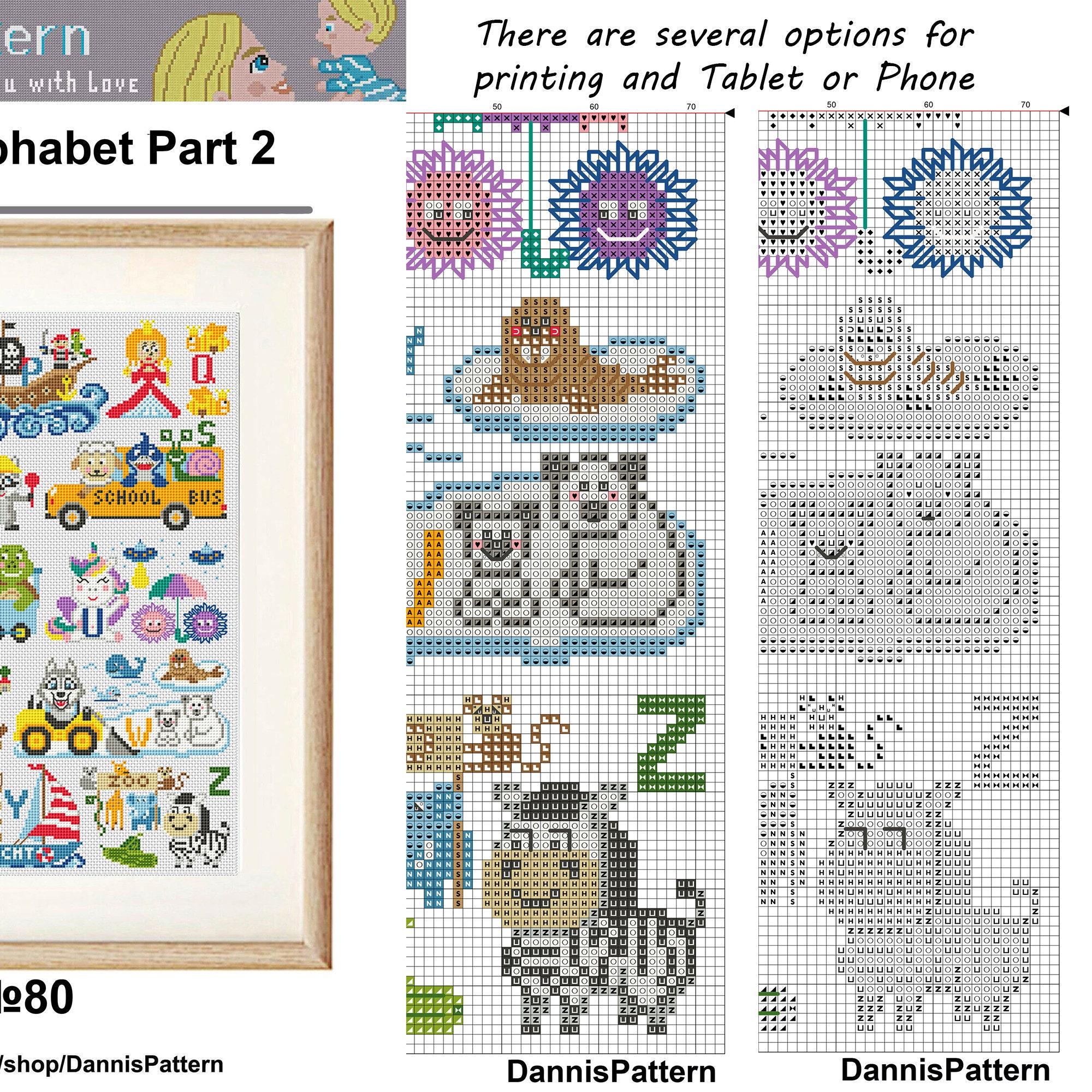 Animal Alphabet Modern Cross Stitch Pdf Pattern Baby Cross - Etsy