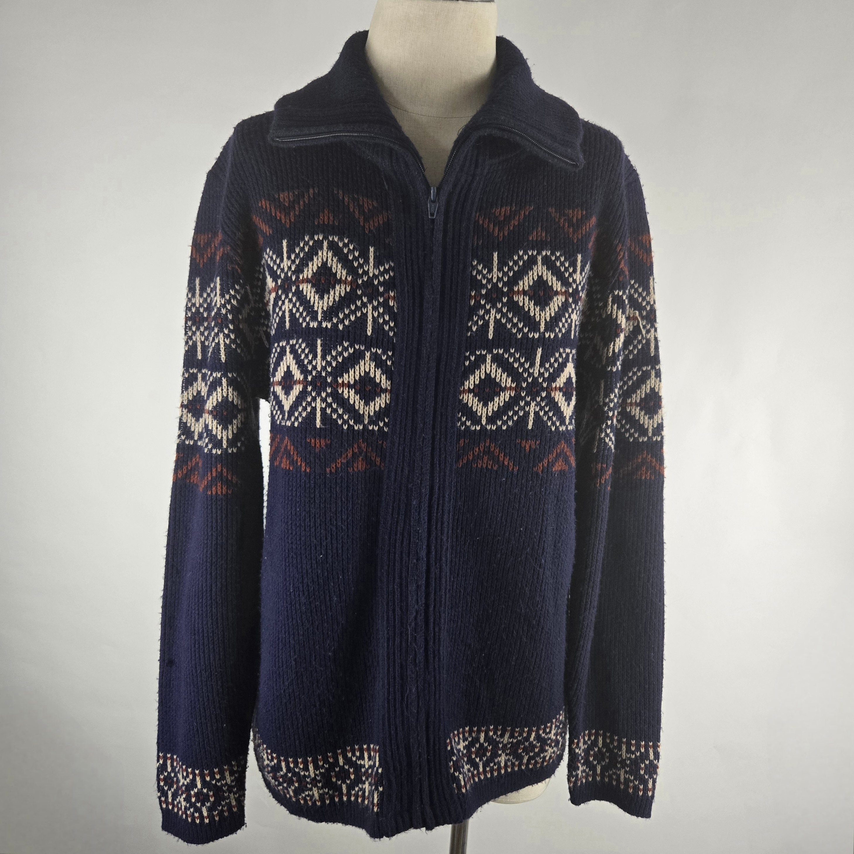 Navy Womens Cowichan Sweater - Etsy display picture 1
