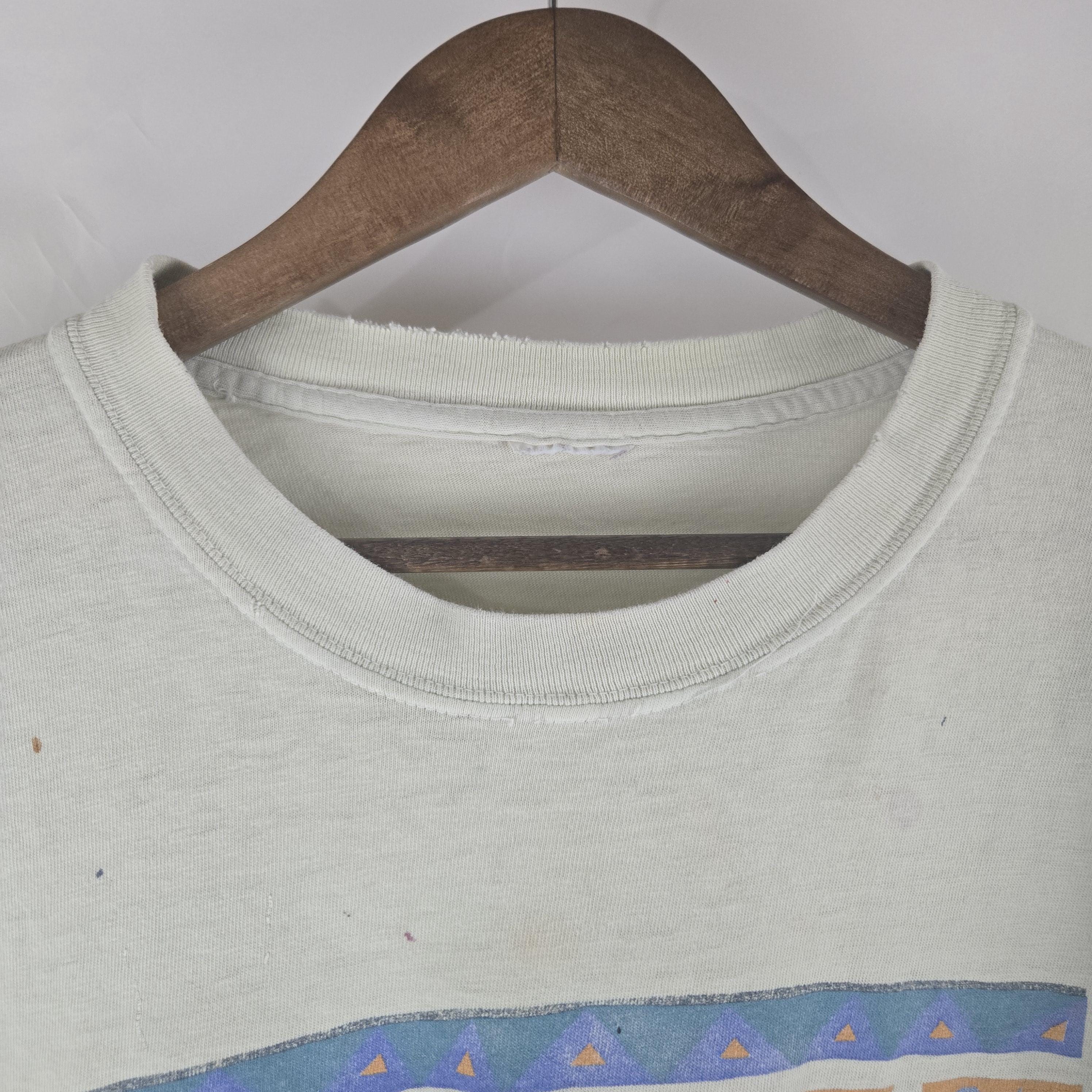 トップス 90's LLBean stripe henry neck l/s tshirt Vintage L.L. Bean Single Stitch T Shirt Blank Large 90s USA