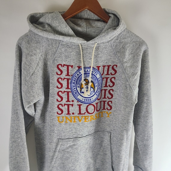 Vintage 80s Champion Tri Blend Hoodie Flock Print… - image 3