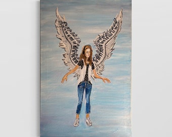 Acrylic Paint " Woman with Wings"  moonlighte sonata