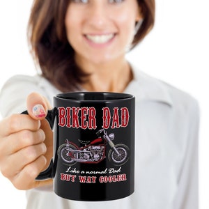 Biker Dad Just Cooler Coffee Mug | Motorcycle Gift - Biker Coffee Mug | Motorcycle Mug