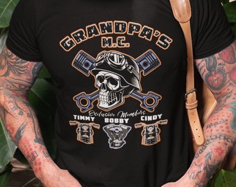 Grandpa's / Dad's MC Gang Personalized Motorcycle T-shirt | Dad, Pappa, or Any Name | Harley Biker Shirt - Funny Motorcycle Shirt - T-shirt