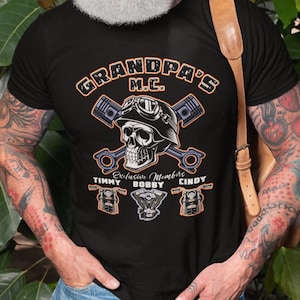 Grandpa's / Dad's MC Gang Personalized Motorcycle T-shirt | Dad, Pappa, or Any Name | Harley Biker Shirt - Funny Motorcycle Shirt - T-shirt