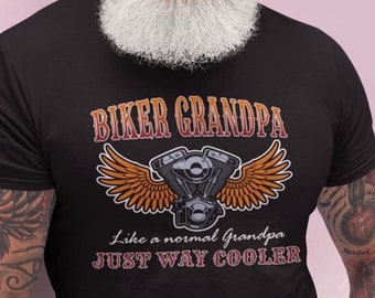 Biker Grandpa is just Cooler Biker Shirt - Motorcycle Gift