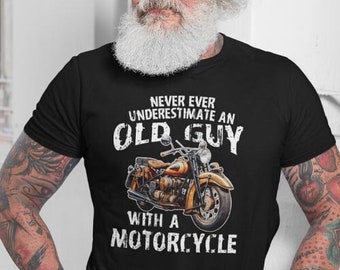 Classic Biker Wisdom Tee - 'Alter Kerl mit Motorrad' Edition | Harley Biker Shirt - Lustiges Motorrad Shirt - T-Shirt