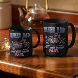 Personalized Biker Dad Just Cooler Coffee Mug | Motorcycle Gift - Biker Coffee Mug | Motorcycle Mug