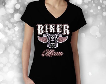 Chemise motard pour maman - T-shirt cool femme avec col en V