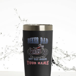 Personalisierte Dad Geschenk Motorrad Becher Biker Dad Just Cooler Isolierbecher Perfekte Motorrad Geschenke Bild 2