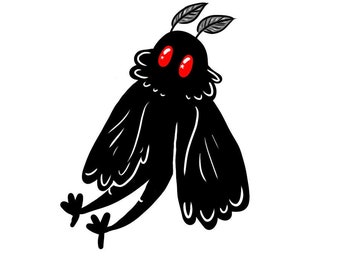 Cute Cryptid Mothman Stickers [Pack of 5]