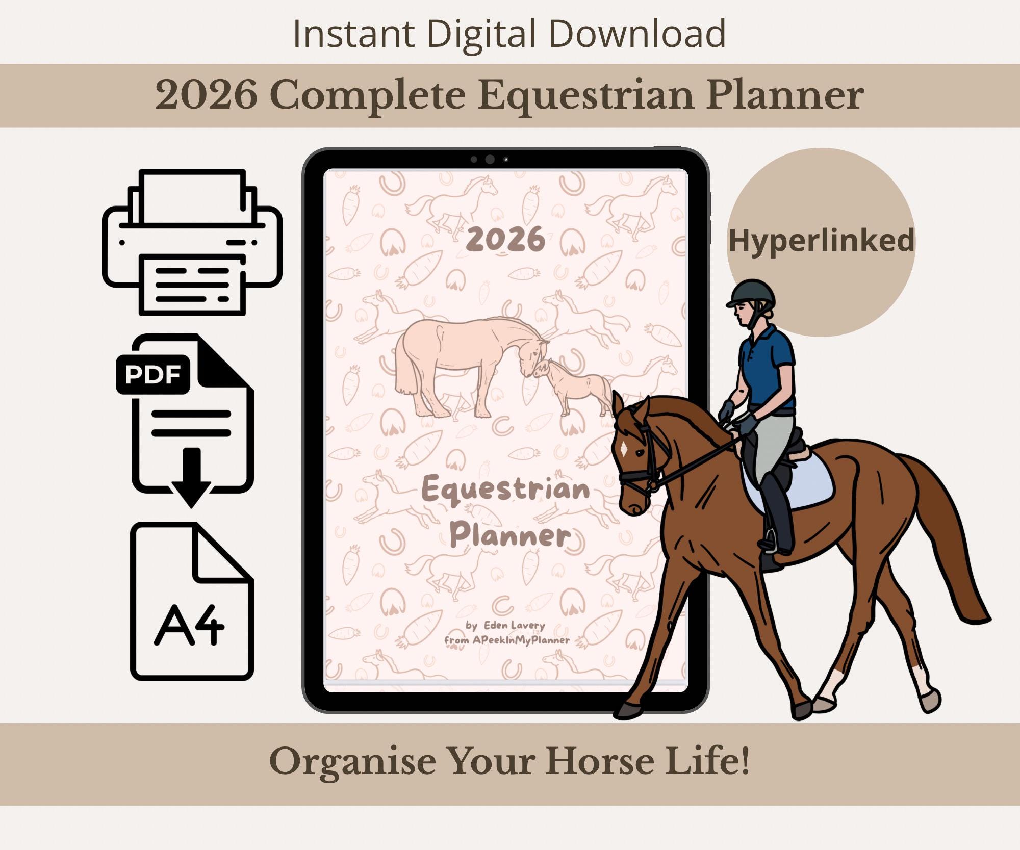 Equestrian calendar - Etsy México, image size:2000x1667
