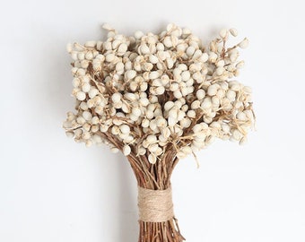 GHY Decor Dried Natural Tallow Berries Stem White for Wedding Floral Décor, Dried Tallow Berry Flower Bouquet