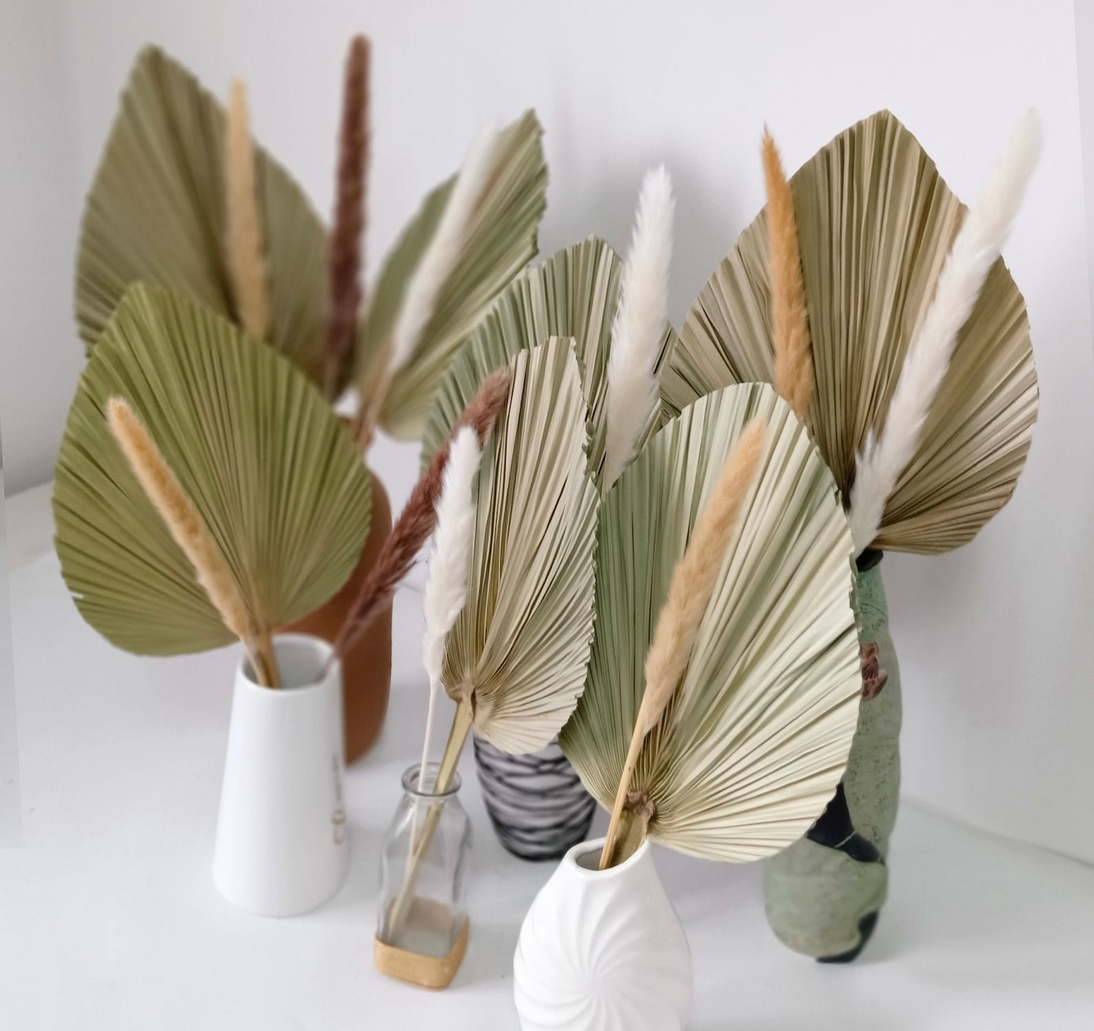 GHY Decor 7 Pieces Tropical Dried Palm Leaves Natural Dried Etsy