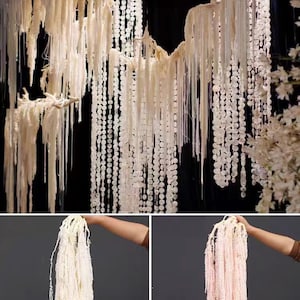 Dried wisteria flowers, Amaranthus Flower, Natural Bleached Amaranthus Hanging Vine Flowers, dried hanging flowers Wedding Home Decor image 4