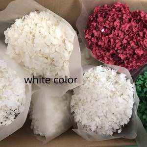 GHY Decor  Real Dried Flowers Preserved Hydrangea Bouquet, Natural Dried Hydrangeas on Stems, 4 Colors Available