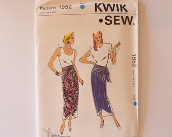 1952 Kwik Sew Pattern Womens Wrap Skirt Size XS - L ~ Vintage Paper Sewing Pattern