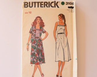 3100 Butterick Style Pattern Womens Jacket & Dress Size 12 (cut) - Vintage Paper Sewing Pattern