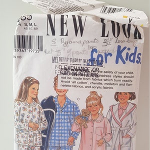 6585 New Look Pattern Childrens Unisex Sleepwear Size S-L - Vintage Paper Sewing Pattern