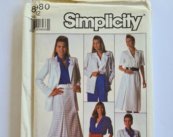 8980 Simplicity Pattern Womens Skirt, Pants, Blouse & Unlined Jacket Size 12 - Vintage Paper Sewing Pattern