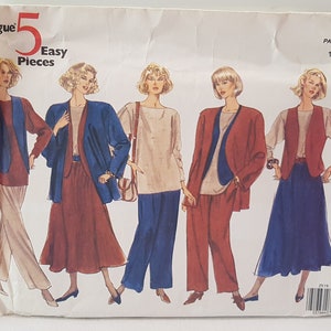 May include: A sewing pattern for five easy pieces, Vogue pattern number 2519, sizes 14-16-18. The pattern shows five women wearing different outfits, including a skirt, pants, and a vest.