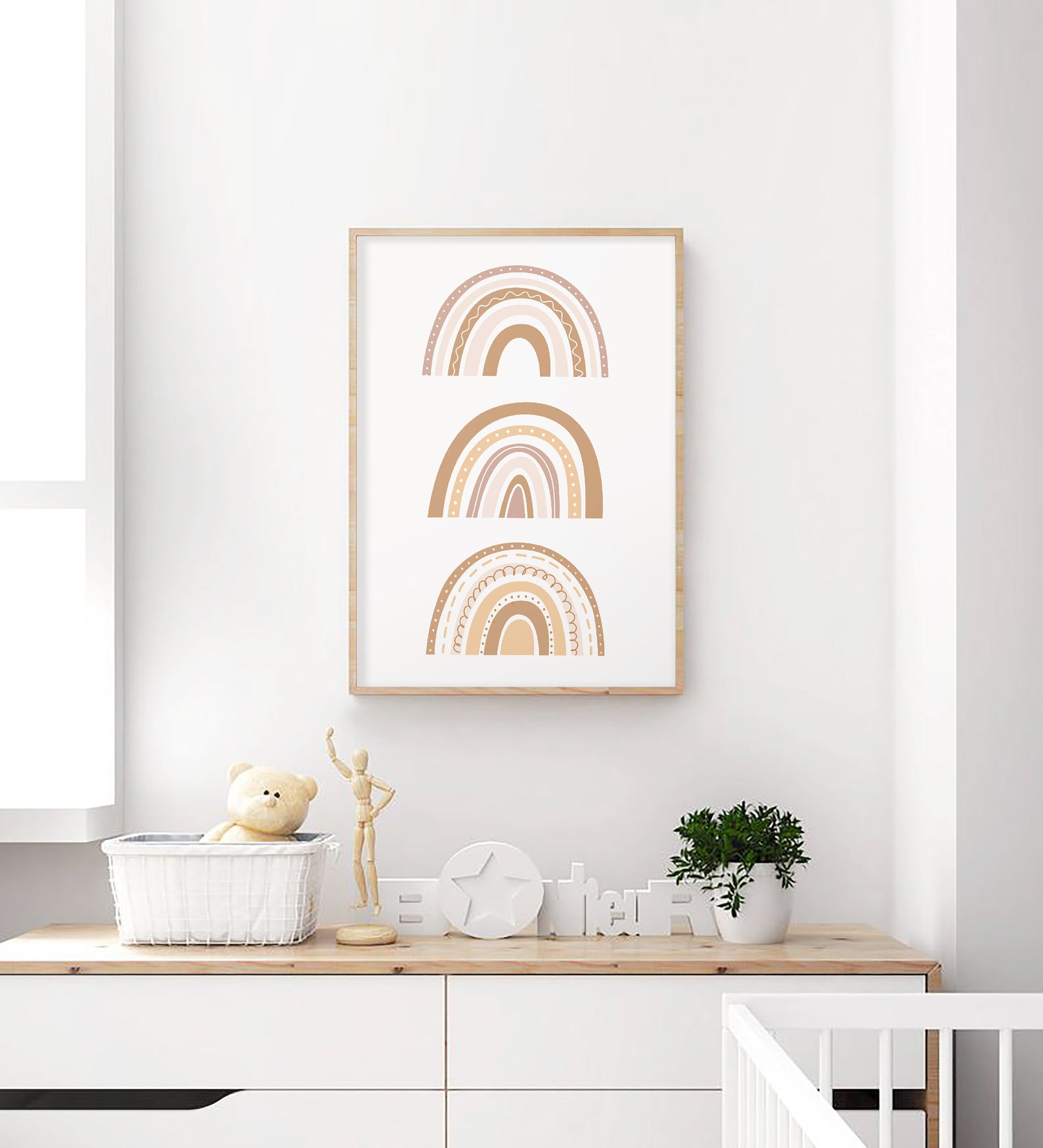 Boho rainbow print nursery decor nursery art kids room wall Etsy