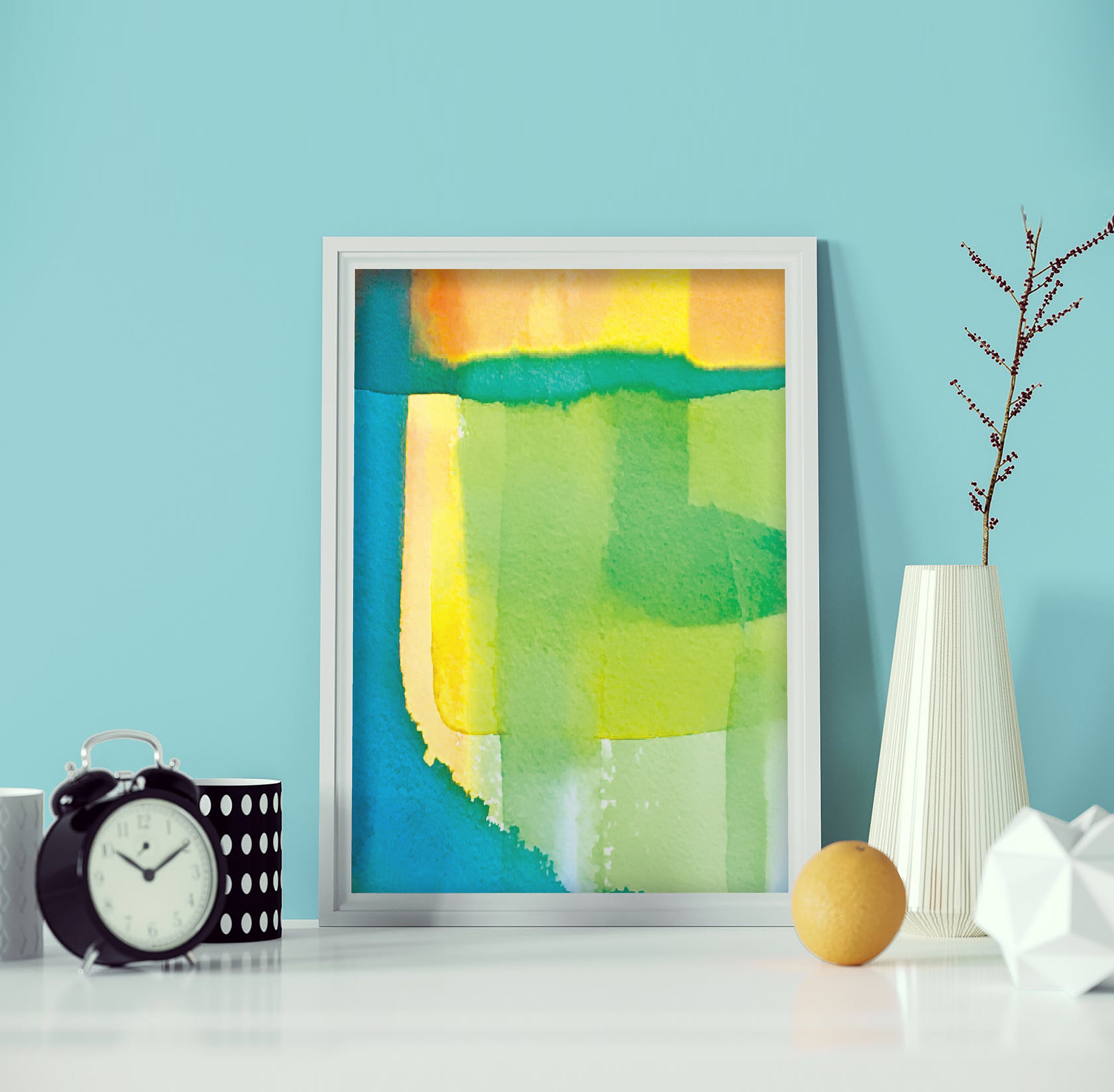 Colorful abstract watercolor wall art prints wall art | Etsy