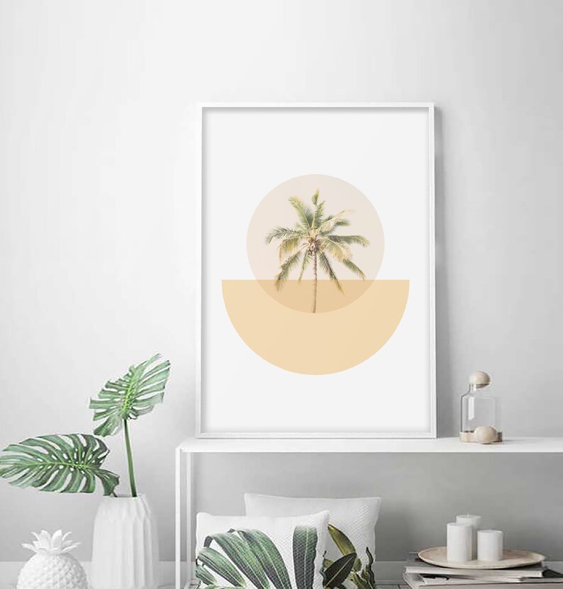 NEUTRAL PALM TREE wall decor home decor wall art neutral Etsy