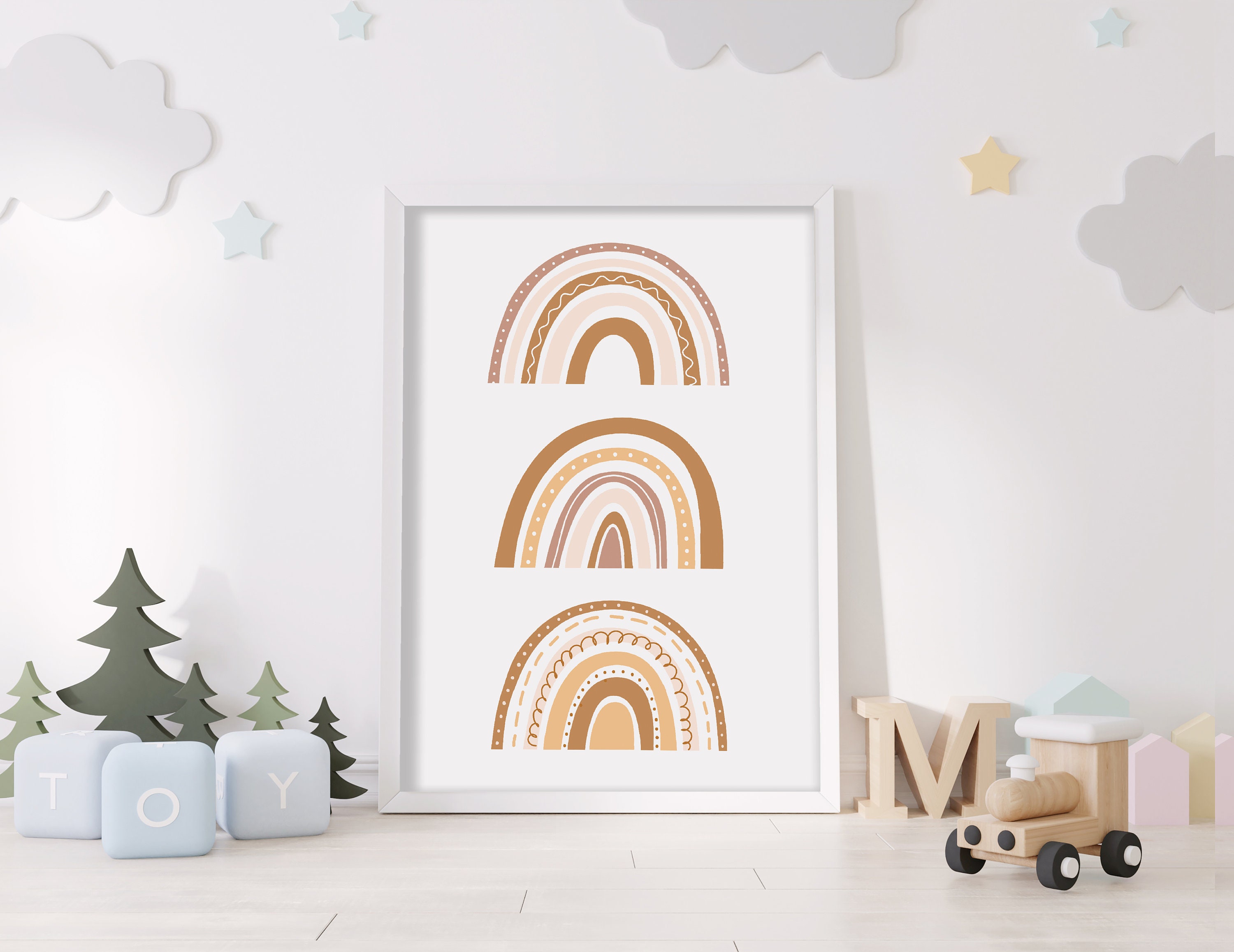 Boho rainbow print nursery decor nursery art kids room wall Etsy