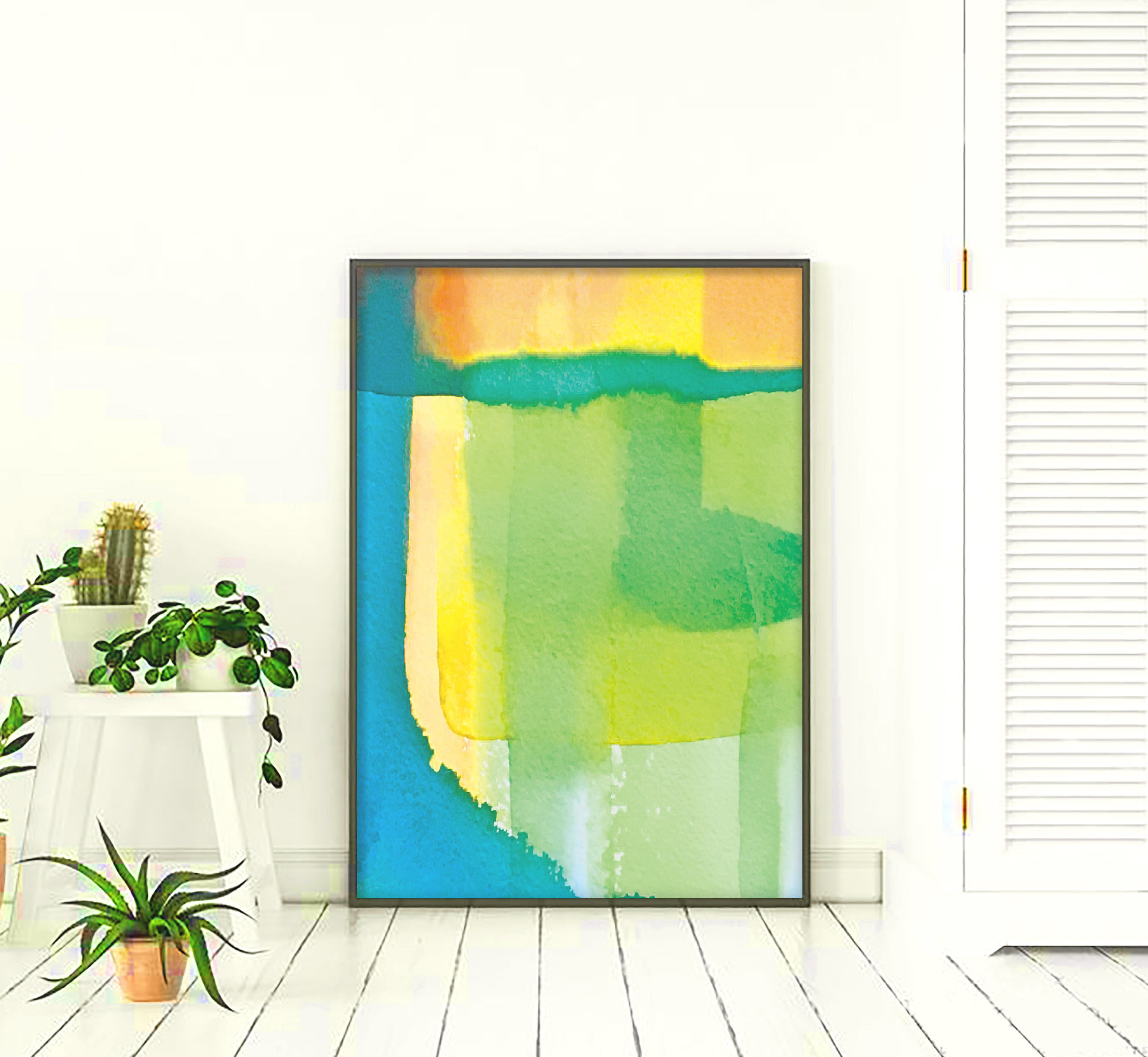 Colorful abstract watercolor wall art prints wall art | Etsy