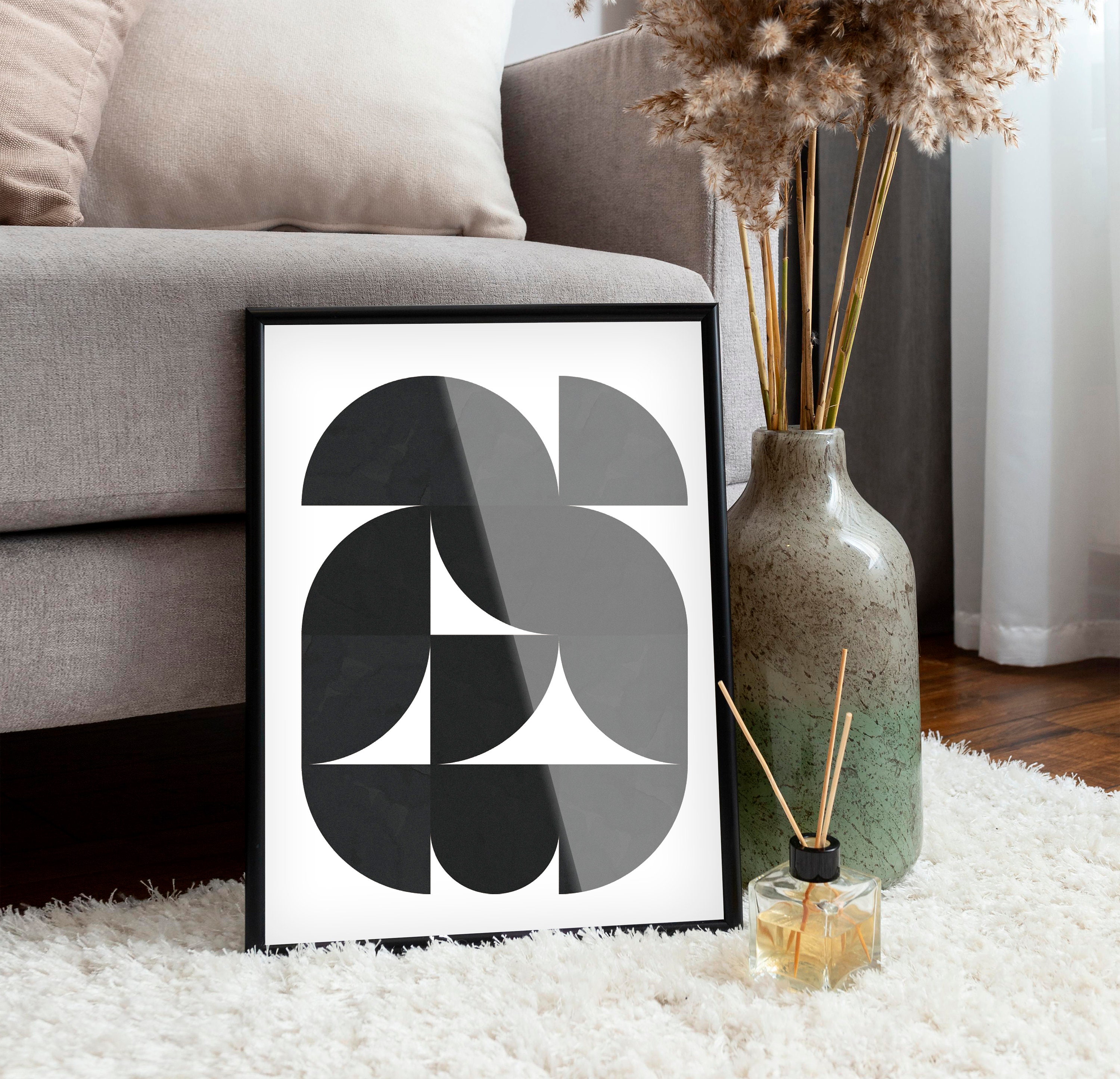 Black and White Geometric Abstract Wall Art Printable, Minimalist Art ...