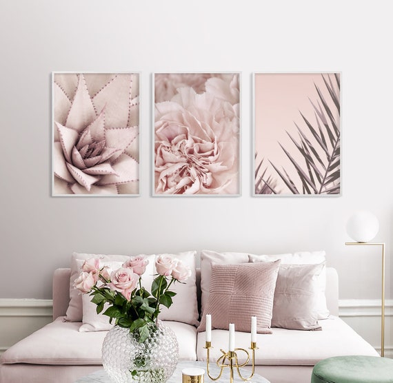 Pink Photography Wall Art Set of 3 Abstract Art PrintsEtsy