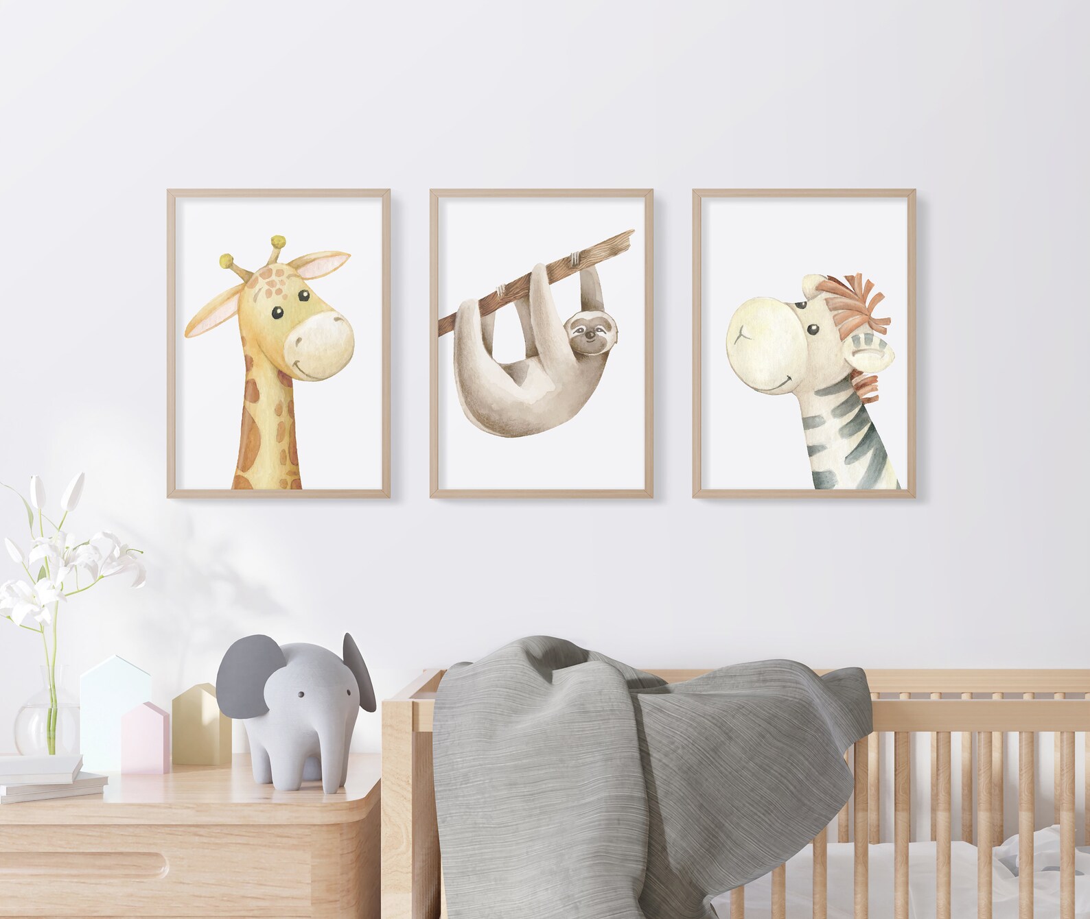 Safari Animal Nursery Prints Set of 6 Animal Nursery Prints Etsy