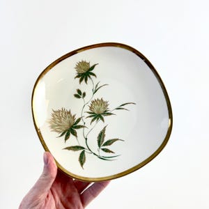 Vintage Alboth & Kaiser Riva Plate – German Porcelain Dish with Gold Trim and Floral Design – Mid-Century Decorative Tableware