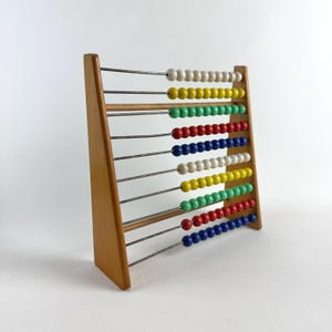 Vintage Wooden Abacus with Colorful Beads | Mid-Century Educational Toy | Retro School Decor | Kids Room or Nursery Display Piece