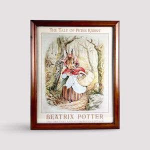 Vintage Beatrix Potter Peter Rabbit Framed Poster Wall Art – Classic Storybook Nursery Decor – Authorized Edition Print