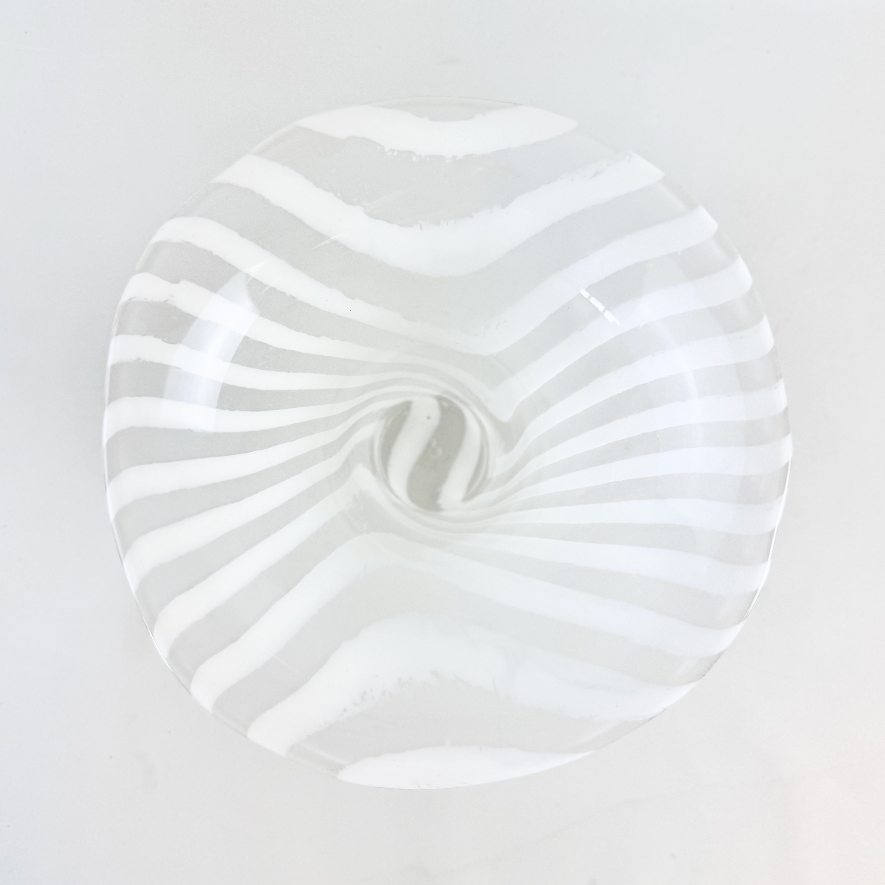 1970年代のPeill & Putzler製ゼブラガラス花瓶、フロスト加工と透明