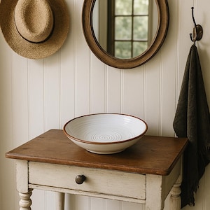 Cuenco vintage de cerámica Nagtegaal Utrecht de los años 50 – Terracota hecha a mano con esmalte blanco – Decoración para el hogar de cerámica holandesa de mediados de siglo