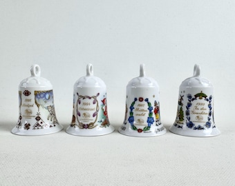 Vintage Hutschenreuther Christmas Bell by Ole Winther, German Porcelain Ornament, Choose 1991, 1994, 1997 or 1999