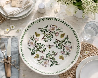 Tigela grande vintage Portmeirion Botanic Garden, Rosa Canina, cerâmica botânica inglesa, utensílios de mesa da década de 1970