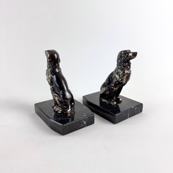 PAIRE DE SERRE-LIVRE Statuette Chien Regule Et Marbre Noir ancien EUR 60,00 - FR PAIRE DE SERRE-LIVRE Statuette Chien Regule Et Marbre Noir ancien EUR 60,00 - FR