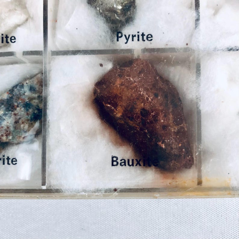 Vintage Crystal & Mineral Set – 12 Rough Stones in Display Box with Labels – Gemstone Collection for Collectors, Decor and Jewelry Making image 17
